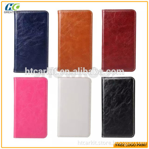Luxury CRAZY HORSE wallet case for samsung galaxy note 5 phone